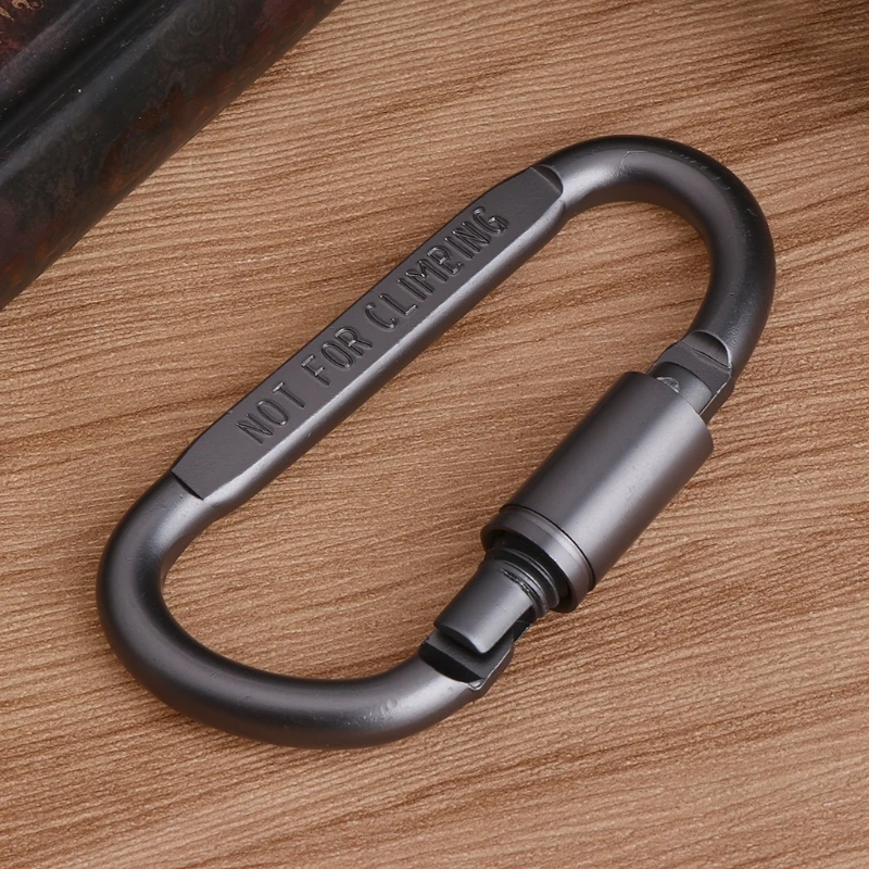

D Shaped Camping Carabiner Aluminum Alloy Locking Hook Ring Key Climbing Tools