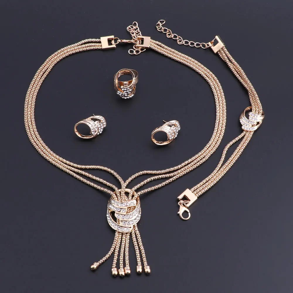 

OEOEOS Vintage Women Jewelry Sets Gold Color African Beads Nigerian Necklace Wedding Jewelry Set for Brides Ethiopian Jewelry
