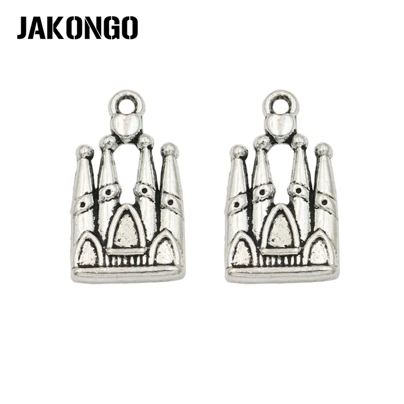 

JAKONGO античный посеребренный замок Подвески Подвеска для изготовления ювелирных изделий серьги браслет аксессуары DIY 20x12 мм 20 шт./лот