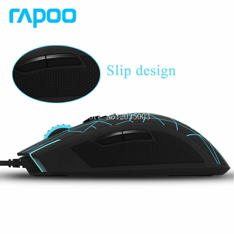 Rapoo V13 игры мыши 6 кнопок USB проводной светодио дный Подсветка оптическая Мышь для