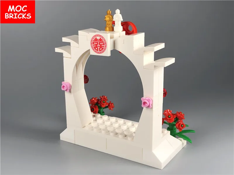 5sets/lot MOC Bricks DIY Wedding Stage marriage Bride and Groom action figure building Blocks Toys for children Dolls Gifts | Игрушки и