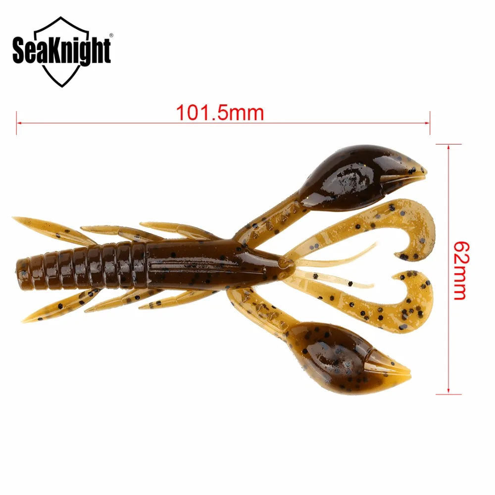Seaknight SL019 24 шт. мягкие приманки для рыбалки 101,5 мм 4 в 10 г реалистичные искусственный Карп резиновые приманки мягкая креветка, австралийский окунь приманка