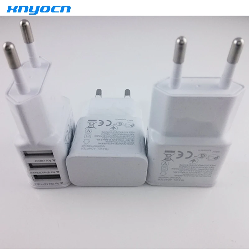 Универсальное Европейское Сетевое зарядное устройство с 3 USB-портами переменного