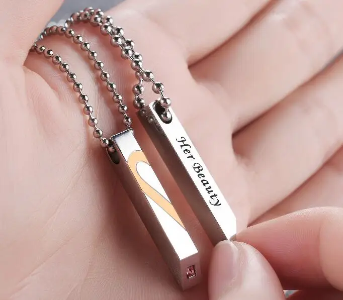 Кулон в виде сердца для мужчин и женщин кулон из нержавеющей стали с синей