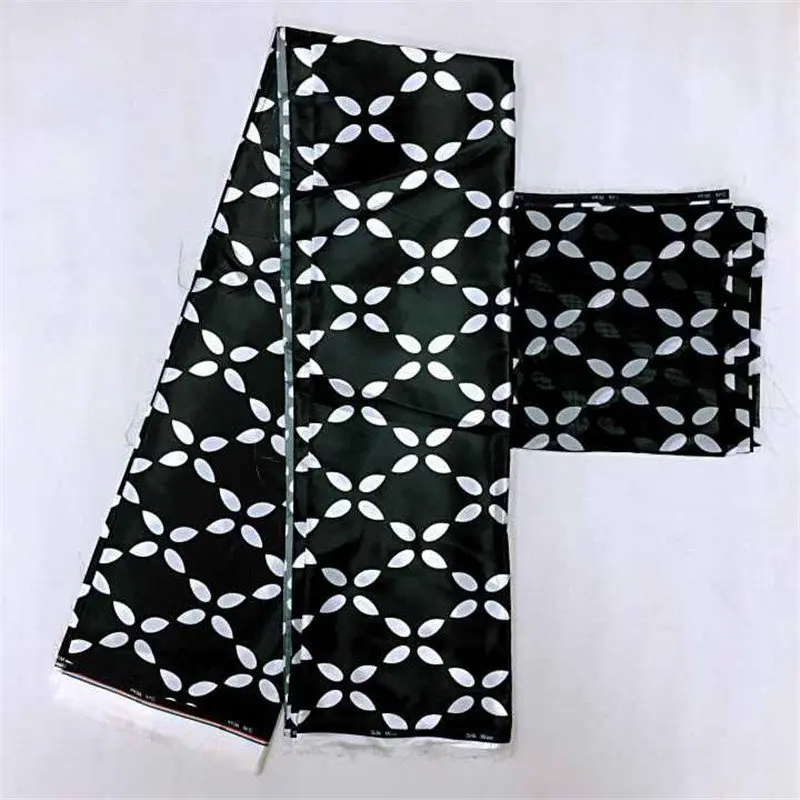 Модный костюм из шифона и ткани с воском в африканском стиле сатиновый черный