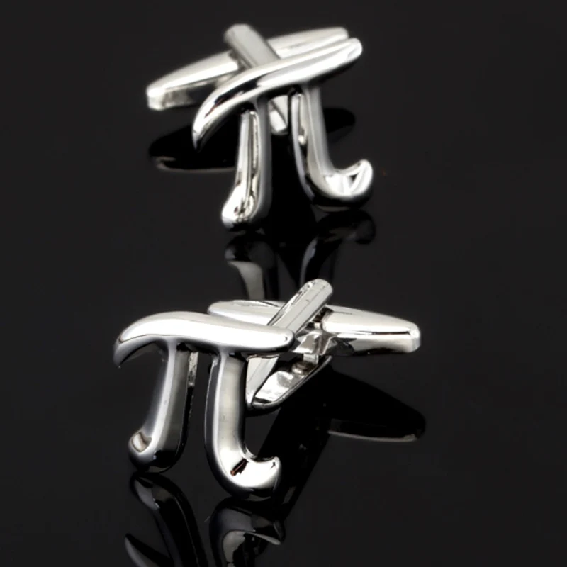 

Бесплатная доставка, новая модная мужская рубашка серебряные запонки, эксклюзивный дизайн, математическая кнопка с символом