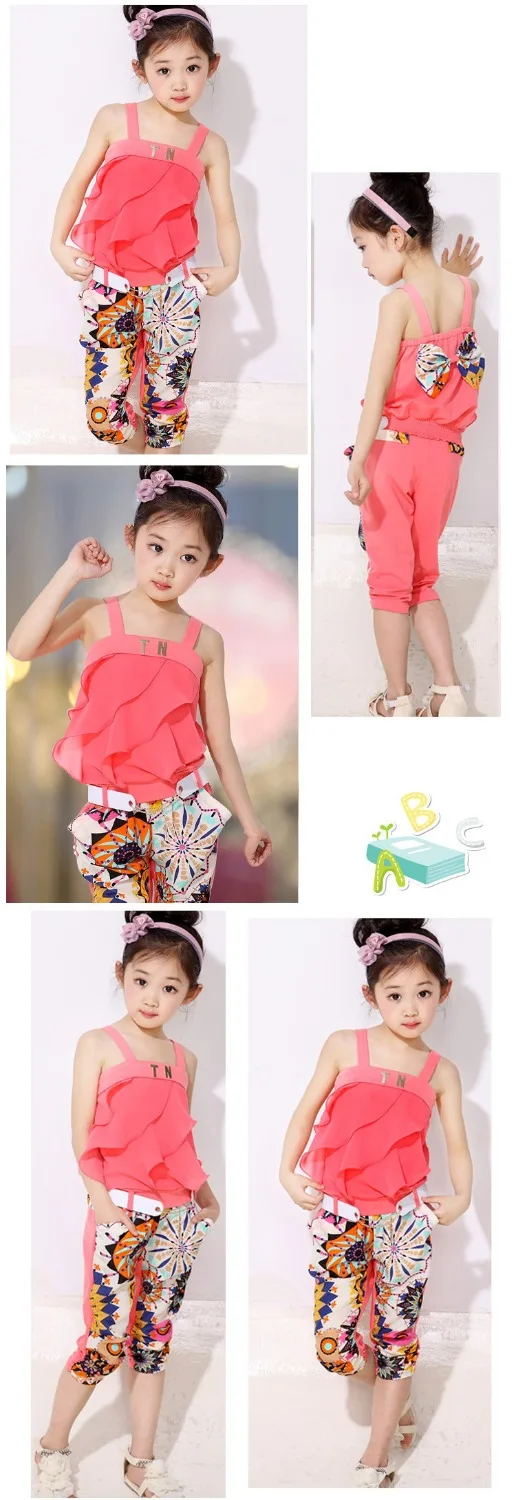 Комплект из 2 предметов для девочек AiLe Rabbit летняя одежда шифона в этническом