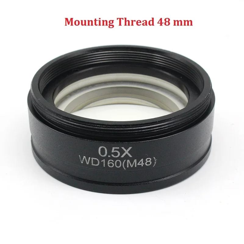 0.5X линза Барлоу рабочее расстояние 160 мм Вспомогательный объектив f/стерео микроскоп w/монтажный размер M42 M48 M50 M52 x 0,75 мм