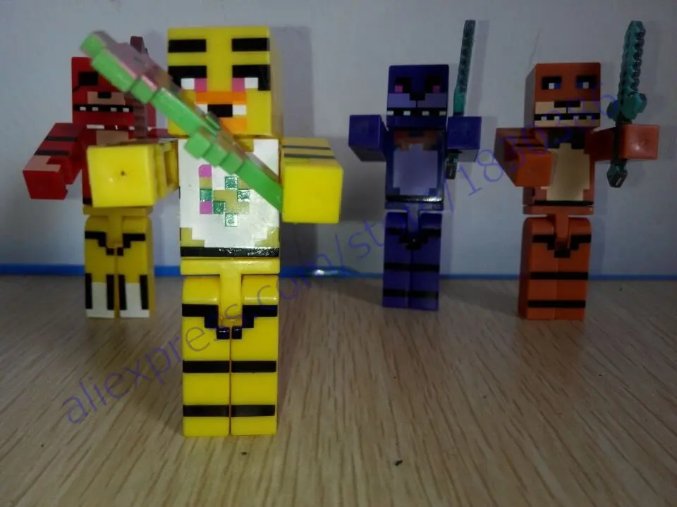 Горячая 4 шт./компл. Модель Minecraft Пять Ночей В фредди Juguetes FNAF Foxy Чика Бонни Фредди