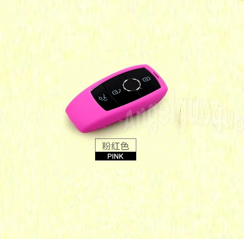 pink Силиконовый чехол для ключей от машины/ключ чехол для iPhone X/iphone сумка ключ для mercedes benz- e-класс W213 - Название цвета: pink