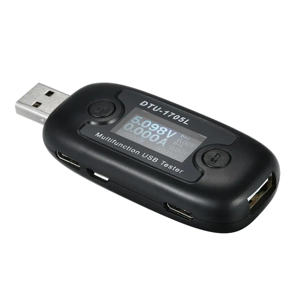 DTU-1705L Быстрая зарядка USB ЖК-тестер Напряжение Ток мощность электрическая мощность USB Емкость тестер напряжения измеритель тока монитор