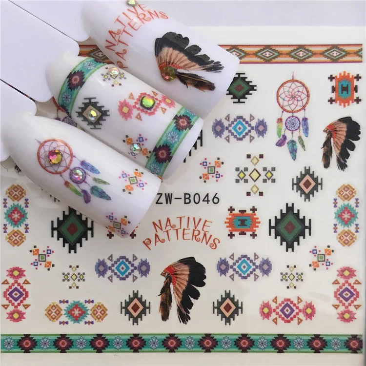 2018 Новые товары цветок/Череп Наклейки для ногтей водяной знак наклейки