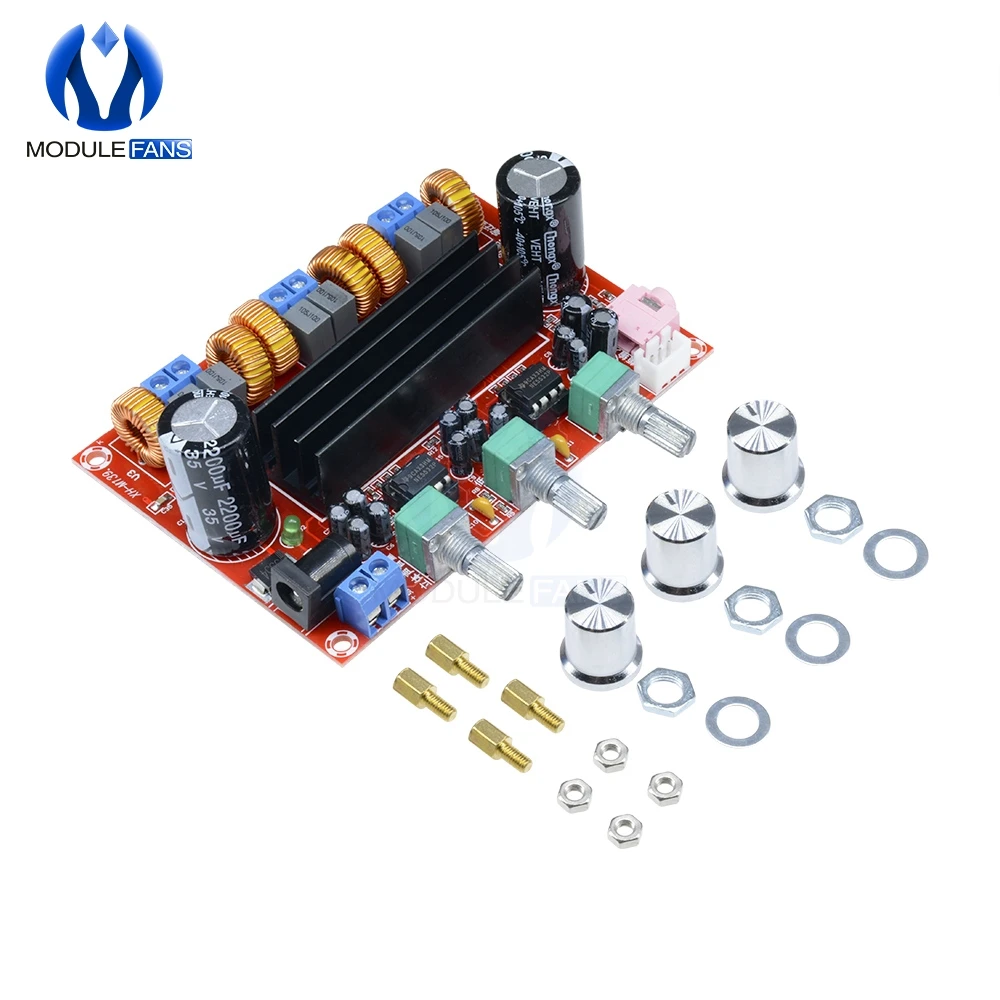 TPA3116 TPA3116D2 2x50 Вт 2*50 Вт, 50 Вт, ручная сборка кабель x 2+ кабель 100 Вт 2,1 3 канальный цифровой сабвуфер Мощность аудио усилитель доска модуль DC 12 V-24 V