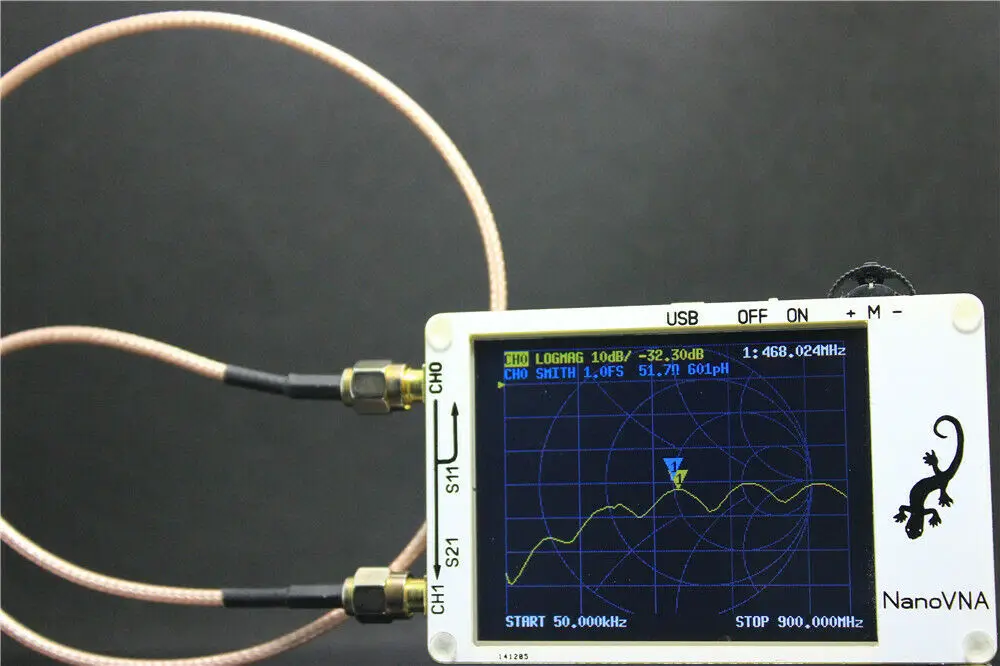 Векторный сетевой анализатор NanoVNA 50 KHz-900 MHz цифровой ЖК-дисплей HF VHF UHF антенный анализатор