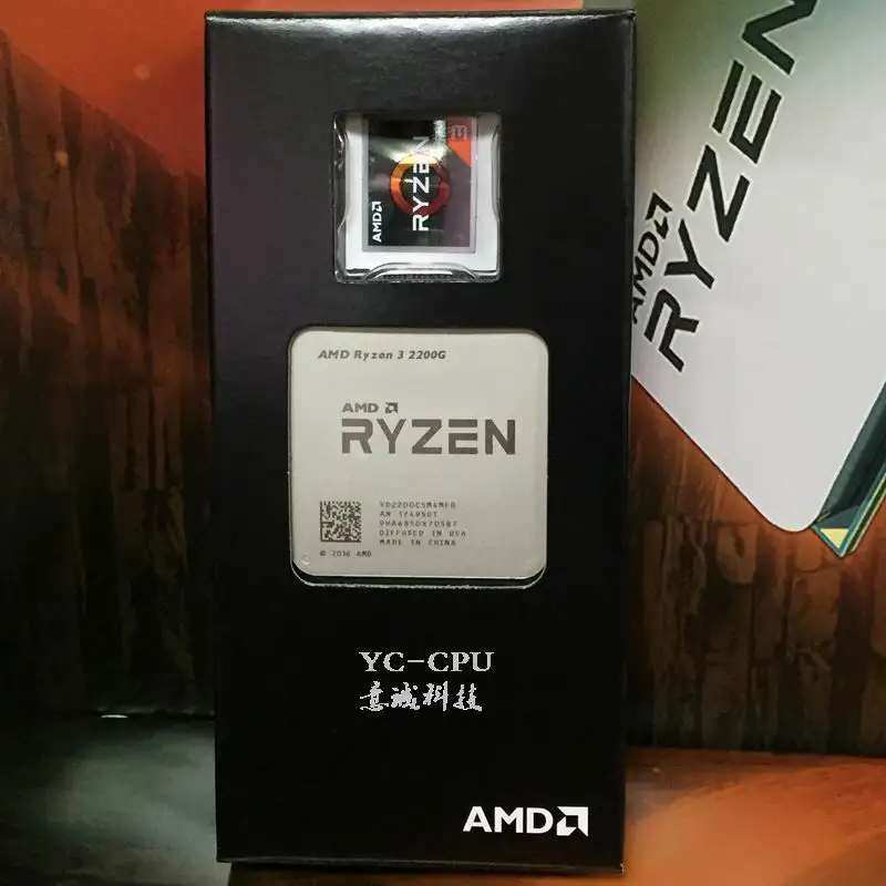 Процессор AMD Ryzen R3 2200G процессор с графикой Radeon RX Vega 8 4 ядра 4 потока разъем AM4 3,5 ГГц TDP 65 Вт YD2200C5M4MFB