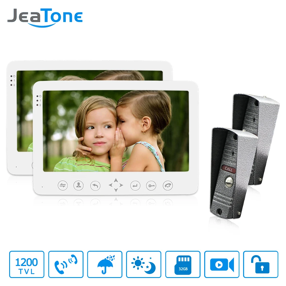 JeaTone 7 дюймовый жк дисплей 2 ик ночные камеры + сенсорных кнопки мониторы