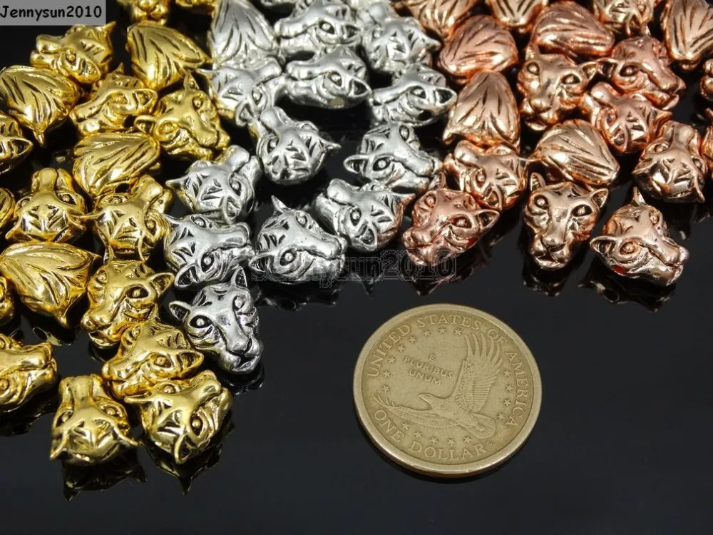 Твердый металлический соединитель для браслета с головой тигра Очаровательные