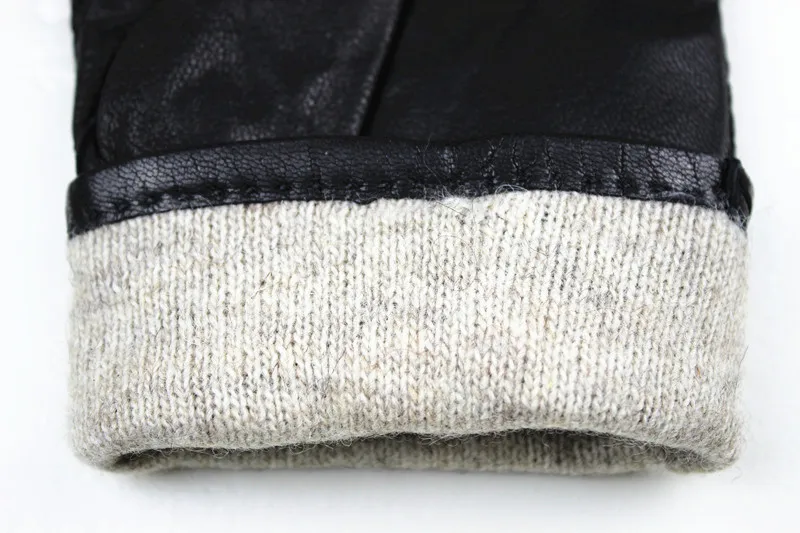 Оленьей кожаные перчатки мужские Мягкие и нежные руки доставка-прошитой в шерсти