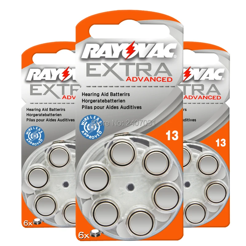 60 шт. батарейки для слуховых аппаратов Rayovac Аккумулятор Zinc Air 13/P13/PR48 BTE. Бесплатная