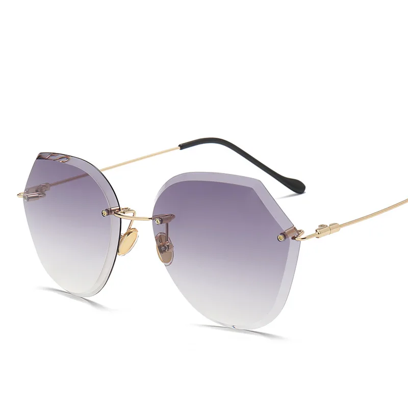 Женские солнцезащитные очки без оправы с градиентными линзами|brand designer sunglasses|brand