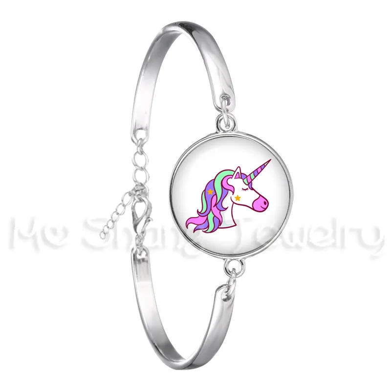 Cartoon Horse Unicorn Chain Bracelets Flower Charms Women Men Unisex Trendy Jewelry Lover's Christmas Party Gift | Украшения и