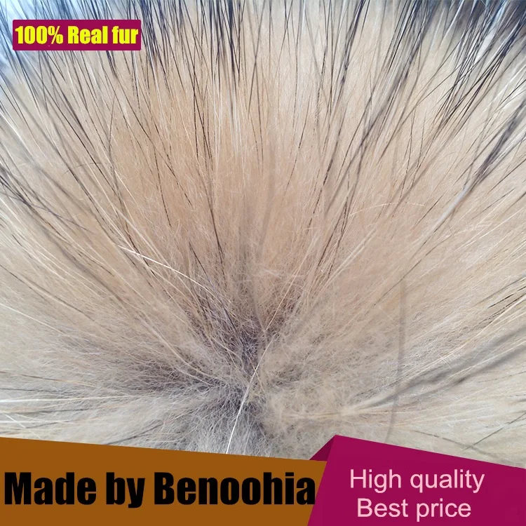 15pcs a Lot Wholesale Fluffy Real Raccoon Fur Pompoms Big Nature Round Fur Pom poms Hairy Ball For Knitted Hats Caps Skullies