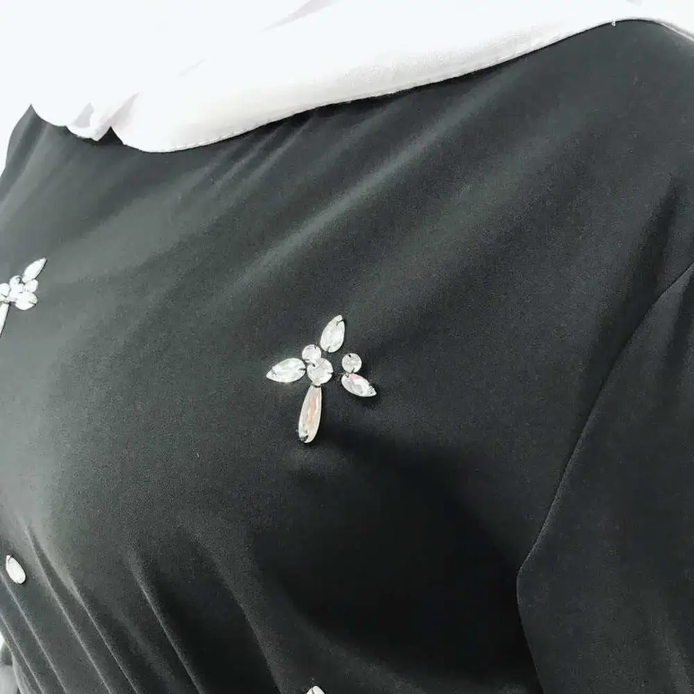 Мусульманский Кардиган со стразами Абая длинное кимоно халат туника Jubah Katfan