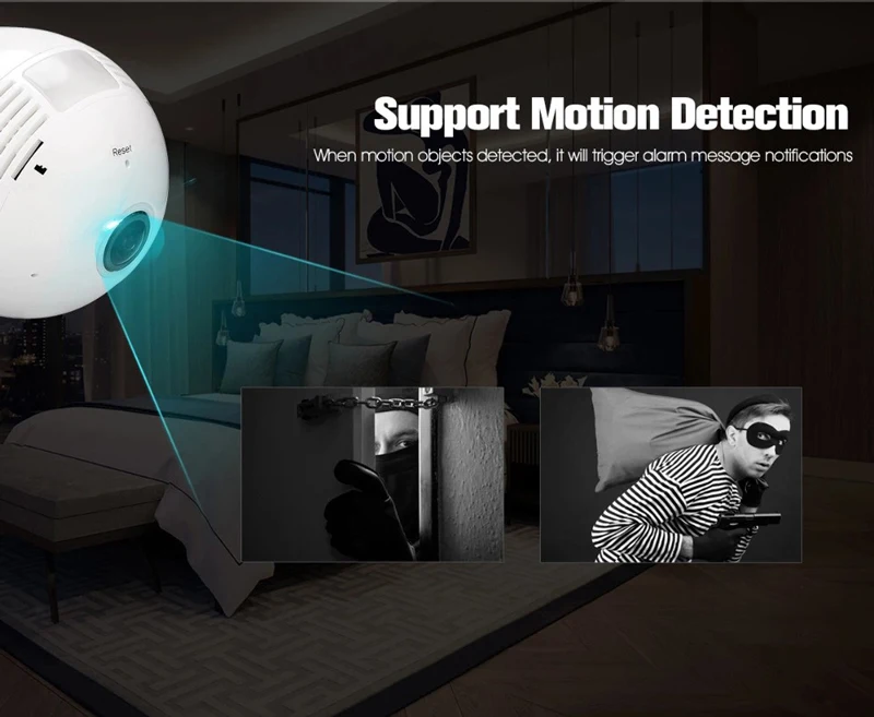 Умный дом безопасности wifi IP CCTV P2P лампа/лампа камера с двухсторонней аудио сигнализацией обнаружения движения для ребенка няня Pet Monitor