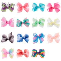 nishine 20pcslot colorful handmade ribbon bows for baby headband hair clip rainbow bowknot for diy hair accessories