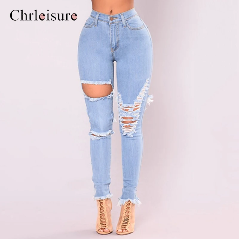 Chrleisure 2019 Новые повседневные обтягивающие джинсы женские с высокой талией
