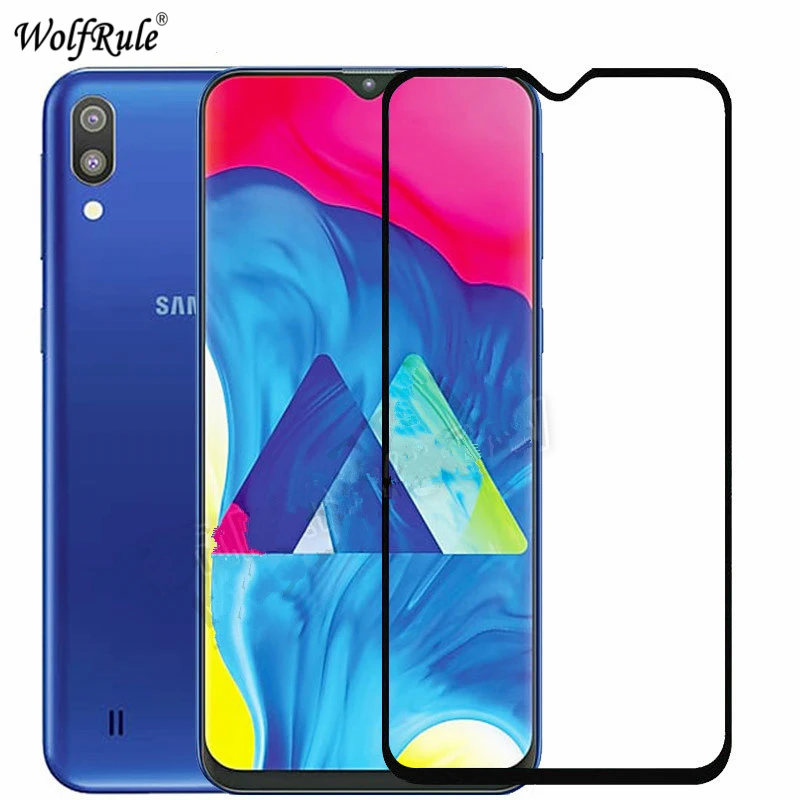 2 piezas de vidrio de cubierta de pegamento completo para Samsung Galaxy M10 vidrio templado para Samsung M10 Protector de pantalla para Samsung Galaxy M10 pel&iacute;cula-0