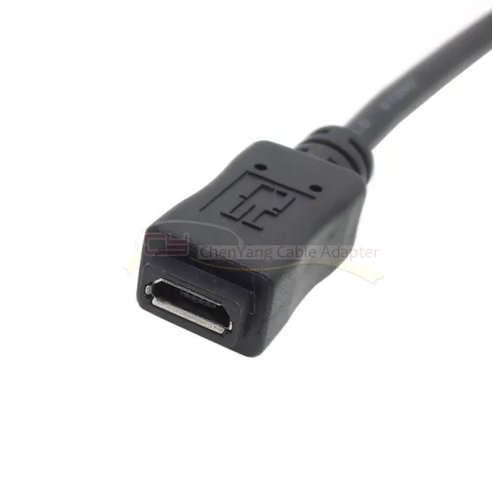 Черный Удлинительный Кабель USB 2 0 папа-Micro Тип B с разъемом Мама 5 шт./лот 10 см |
