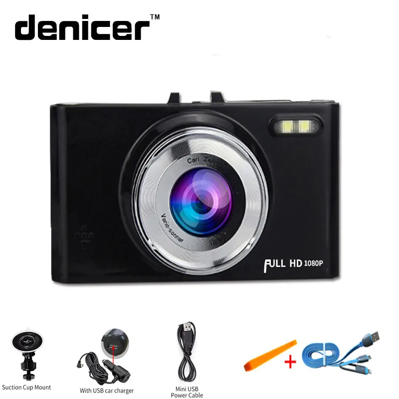 option 1 Denicer Full HD 1080P Dash камера 140 градусов широкоугольный DVR Автомобильный видеорегистратор с циклической записью приборной панели - Название цвета: option 1