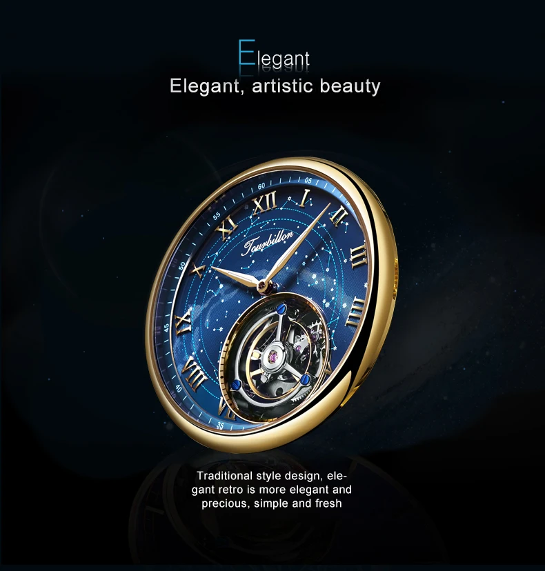 Топ Роскошные Tourbillon Мужские механические часы Звездное небо циферблат оригинальные настоящие Tourbillon движение часы relogios masculinos