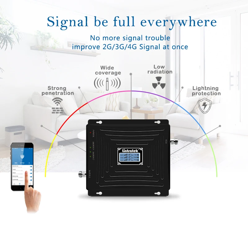 Lintratek 2g 3g 4g усилитель сигнала 900 1800 2100 сотовой связи GSM 4G LTE ретранслятор репитер