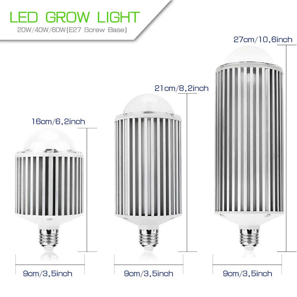 4 шт./лот 20/40/60 шт cob led Grow Light E27 полный спектр COB LED Phyto лампа для гидропоники теплицы