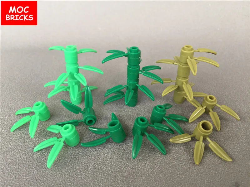 50 шт./лот MOC кирпичи растение Зеленые Бамбуковые листья дерева для цветов