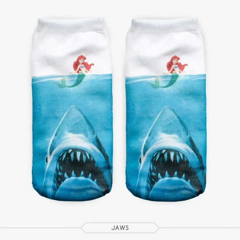 Горячая Распродажа 3d печать Русалка Акула Женщины Низкий вырез лодыжки смешной