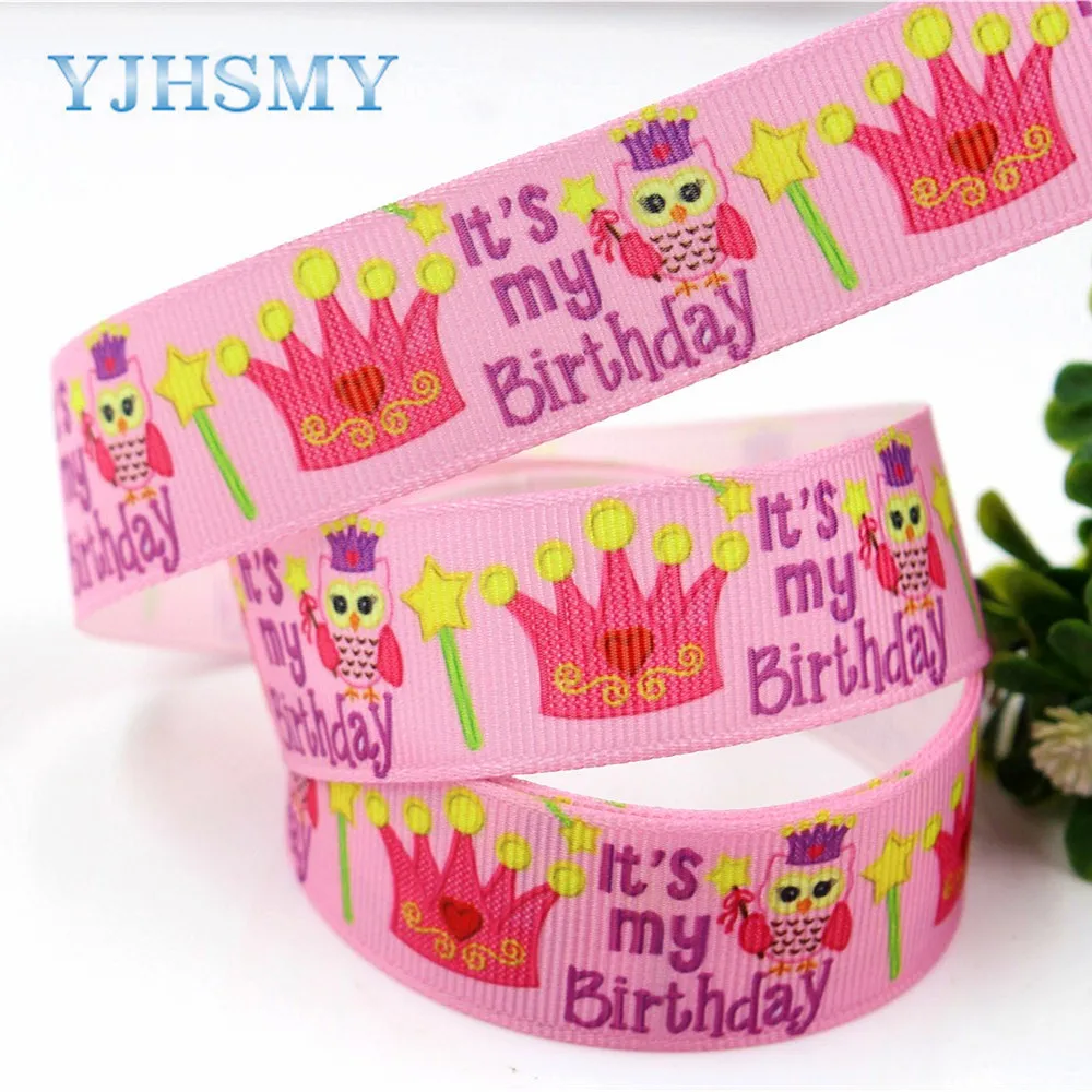 YJHSMY H 17531 1069 10 ярдов 22 мм мультфильм сова термопечать grosgrain Свадебные аксессуары