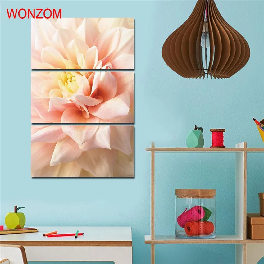 WONZOM HD Печатные элегантные цветочные настенные фотографии обрамленные