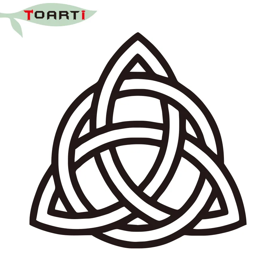 Кельтский узел Triquetra Виниловая Наклейка для окна автомобиля для стенок бампера символ ПВХ самоклеющиеся украшения аксессуары черный/белый
