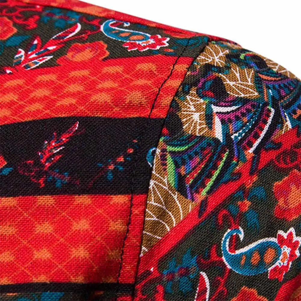 Fadzeco африканская одежда Dashik цветочный воротник поло мужская рубашка большого