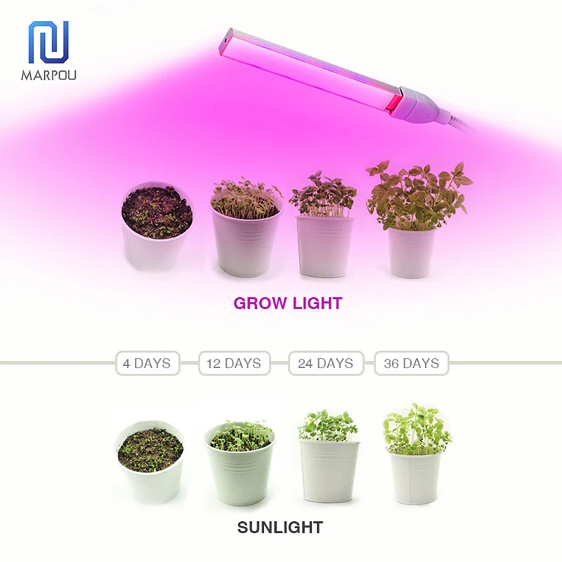 Светодиодная лампа полного спектра для выращивания растений гибкая USB 3W14LED s 5W27 5 в
