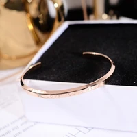 yun ruo 2021 new arrival fashion luxury love you is my fate bangle rose gold color titanium steel jewelry woman not fade chic