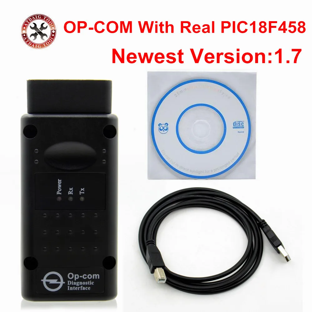 Последняя версия V1.7 OP COM с PIC18F458 чипы подключению CAN шины OBD2 OPCOM Бесплатная