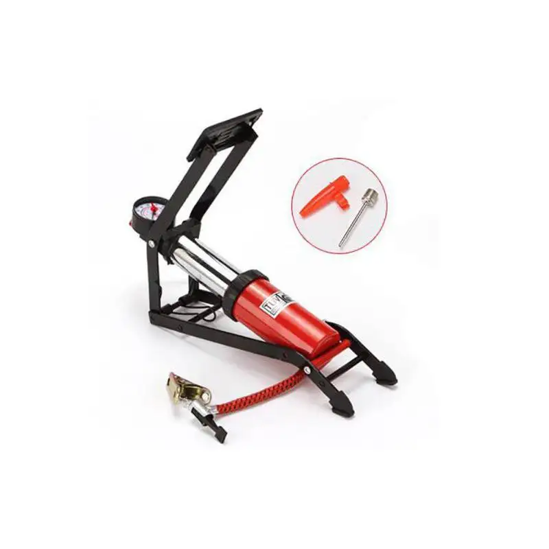 Воздушный надувной насос портативный высокого давления для ног с манометром