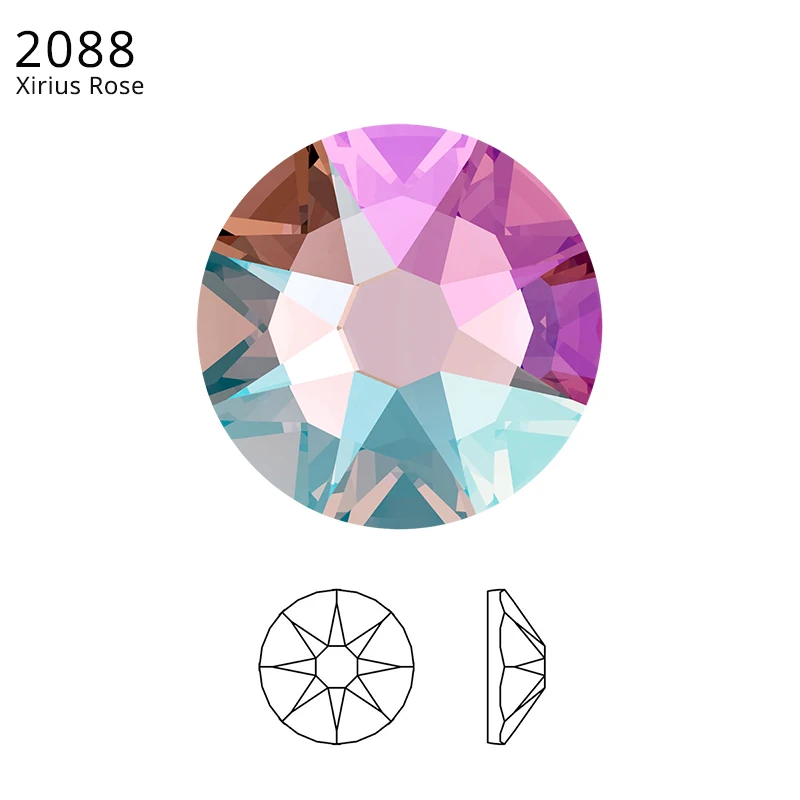 (24 шт.) Оригинальные кристаллы Swarovski 2058 XILION 2088 XIRIUS Rose без горячей фиксации Стразы с