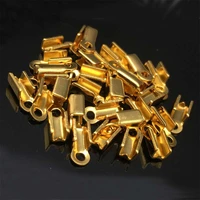 100pcs stainless steel gold tone necklace crimp cord ends diy for jewelry findings making 9x3 7mm