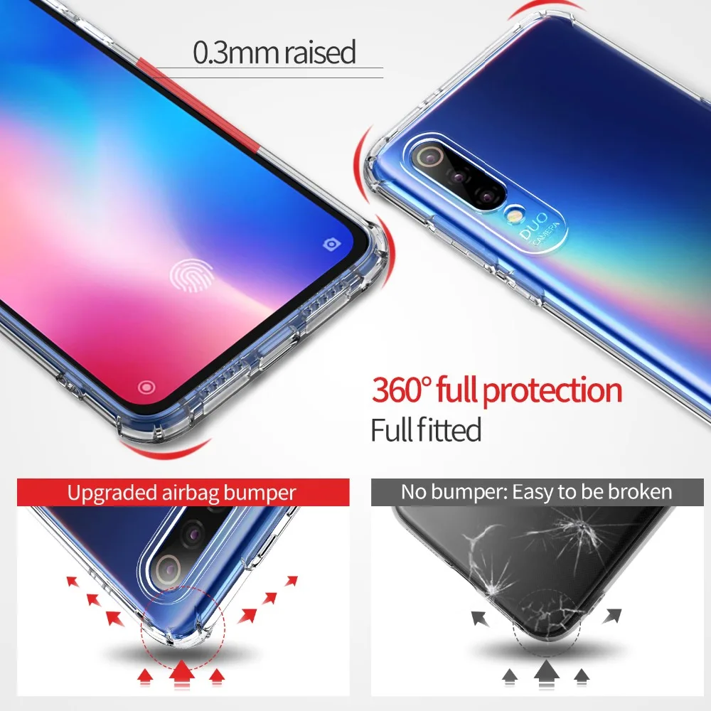 Противоударный чехол MSVII для xiaomi mi 9 SE прозрачный защитный мягкий силиконовый mi9 M9