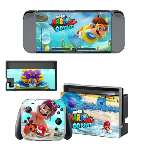YSNS1010 Супер Марио Одиссея кожи Стикеры vinilo для NintendoSwitch стикеры s скины для Nintend переключатель NS консоли Joy-Con контроллеры - Цвет: YSNS1010